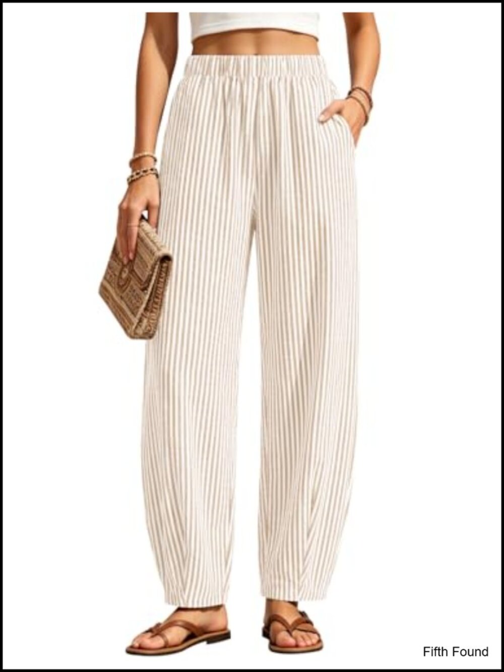 Womens Barrel Harem Travel Pants Baggy Casual Cotton Blend Elastic Waist